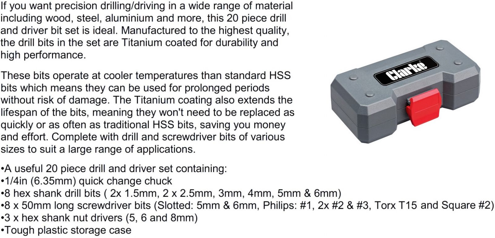 קיט ביטים מקדחים מקצועי CLARKE CHT760